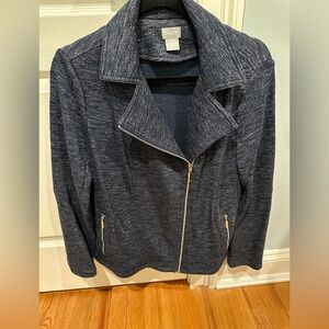 Chicos Sz 1 (8-10) Navy Heathered Jacket. NWOT. No defects.